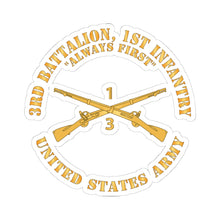 Load image into Gallery viewer, Kiss-Cut Stickers - Army - 3rd Battalion, 1st Infantry Regiment Branch - Always First - US Army