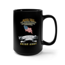 Load image into Gallery viewer, Black Mug 15oz - Civil War - 1st United States Colored Infantry Regiment with USCT Bureau Banner - USA X 300
