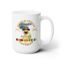 Load image into Gallery viewer, White Ceramic Mug 15oz - Army - Vietnam Combat Infantry Vet w Vietnamese Ranger Advisor w Parachute X 300