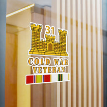 Load image into Gallery viewer, Kiss-Cut Vinyl Decals - Army - 31st Engineer Battalion - ENG Branch - Cold War Vet w COLD SVC