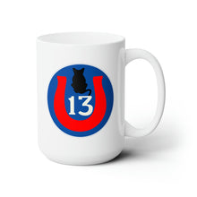 Load image into Gallery viewer, White Ceramic Mug 15oz - Army - 13th Infantry Division - Black Cat wo Txt