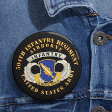 Load image into Gallery viewer, Custom Pin Buttons - Airborne Badge - 504th Infantry Regiment wo DS X 300 Essential