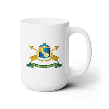 Load image into Gallery viewer, White Ceramic Mug 15oz - Army - 77th Special Forces Group - DUI - Br - Ribbon X 300