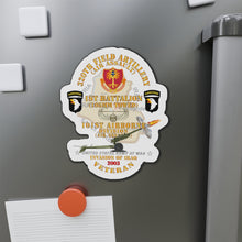 Load image into Gallery viewer, Die-Cut Magnets - Army - 1st Bn, 320th FA, 101st Airborne Div - Invasion - 2003 w AA Badge - w 105mm Map