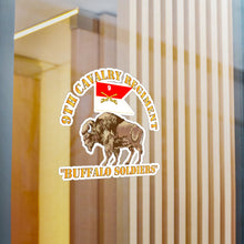 Load image into Gallery viewer, Kiss-Cut Vinyl Decals - Army - 9th Cavalry Regiment - Buffalo Soldiers w 9th Cav Guidon