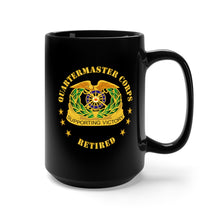Load image into Gallery viewer, Black Mug 15oz - Army - Quartermaster Corps Regiment - Retired