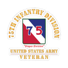 Load image into Gallery viewer, Kiss-Cut Stickers - Army - SSI - 75th Infantry Division - Diaper Division - US Army Veteran X 300