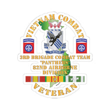 Load image into Gallery viewer, Kiss-Cut Stickers - Army - Vietnam Combat Vet - O Co 75th Infantry (Ranger) - 3rd Bde 82nd Airborne DivSSI w V