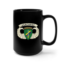 Load image into Gallery viewer, Black Mug 15oz - Army - USACAPOC Wings with Wing Tab