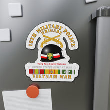 Load image into Gallery viewer, Die-Cut Magnets - Army - 18th MP Brigade - Helmet - Vietnam w SVCV1