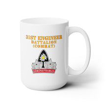 Load image into Gallery viewer, White Mug 15oz - Army - 31st Engineer Bn (Combat) - DUI - Hat X 300 (Copy)