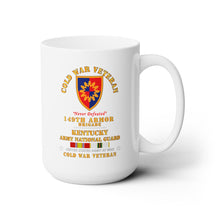 Load image into Gallery viewer, White Ceramic Mug 15oz - Army - Cold War Vet - 149th Armor Brigade Kentucky ARNG w COLD SVC