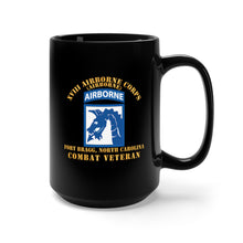 Load image into Gallery viewer, Black Mug 15oz - Combat Veteran - XVIII Airborne Corps (Airborne) - Gulf War - Desert StormDesert Shield