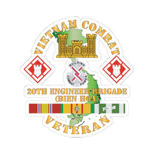 Load image into Gallery viewer, Kiss-Cut Stickers - Army - Vietnam Combat Veteran w 20th Engineer Brigade SSI - BIEN HOA X 300