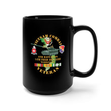 Load image into Gallery viewer, Black Mug 15oz - 6th Bn, 14th Artillery Regiment - w 1st Field Force - M107 - 175mm Gun - Vietnam Vet w VN SVC