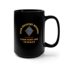 Load image into Gallery viewer, Black Mug 15oz - Army - SSI - 26th Infantry Division - Yankee Division - US Army Veteran X 300