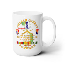 Load image into Gallery viewer, White Ceramic Mug 15oz - Army - Vietnam Combat Veteran w 1st Bn - 50th Inf - I Field Force 1969-70 w VN SVC