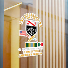 Load image into Gallery viewer, Kiss-Cut Vinyl Decals - Army - Faithful Patriot - 1st Engineer Bn - Protecting Boder w AFSM SVC