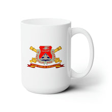 Load image into Gallery viewer, White Ceramic Mug 15oz - Army - 31st Field Artillery w Br - Ribbon