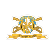 Load image into Gallery viewer, Kiss-Cut Stickers - Army - 7th Cavalry Regiment w Br - Ribbon