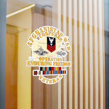 Load image into Gallery viewer, Kiss-Cut Vinyl Decals - Navy - Afghanistan War Corpsman - Operation Enduring Freedom - Veteran w FMF - AFGHAN SVC