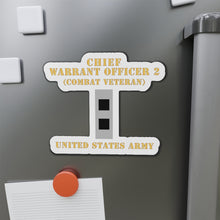 Load image into Gallery viewer, Die-Cut Magnets -SSI -Army - Chief Warrant Officer 2 - CW02 - Flat - Combat Veteran X 300
