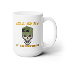 Load image into Gallery viewer, White Ceramic Mug 15oz - Army - Ranger Patrol Cap - Skull - Ranger Airborne Killem All - Let God Sortem Out X 300