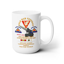 Load image into Gallery viewer, White Ceramic Mug 15oz - Army - Cold War Vet - 46th Artillery Group - Germany - 7th US Army - Honest John w COLD SVC