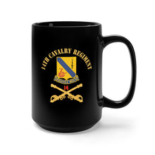 Load image into Gallery viewer, Black Mug 15oz - Army - 14th Cavalry Regiment w Cav Br - Red Txt X 300