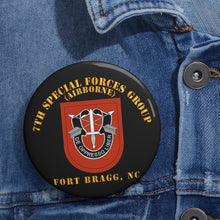 Load image into Gallery viewer, Custom Pin Buttons - 7th Special Forces Group w Flash - FBNC