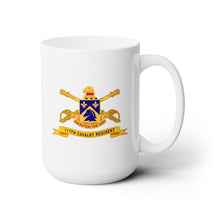 Load image into Gallery viewer, White Ceramic Mug 15oz - Army - 117th Cavalry Regiment w Br - Ribbon