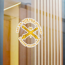 Load image into Gallery viewer, Kiss-Cut Vinyl Decals - Army - 1st Bn, 94th Field Artillery Regiment - Deep Steel w Arty Branch