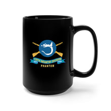 Load image into Gallery viewer, Black Mug 15oz - Army - 130th Infantry Division - Phantom w Br - SSI - Ribbon X 300