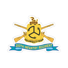 Load image into Gallery viewer, Kiss-Cut Stickers - Army - 200th Infantry Regiment - DUI w Br - Ribbon X 300