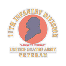 Load image into Gallery viewer, Kiss - Cut Stickers - Army - SSI - 11th Infantry Division - Lafayette Division - US Army Veteran X 300