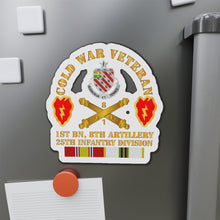 Load image into Gallery viewer, Die-Cut Magnets - Army - Cold War Vet w 1st Bn 8th Artillery - 25th ID w COLD SVC