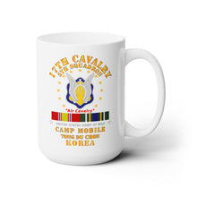Load image into Gallery viewer, White Mug 15oz -Army - 5th Squadron 17th Cavalry - Air Cav - Camp Mobile Korea w KDSM SVC