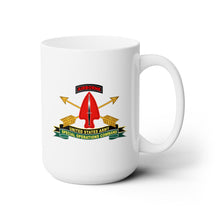 Load image into Gallery viewer, White Ceramic Mug 15oz - Army - US Army Special Operations Command - Sine Pari - SSI w Br - Ribbon X 300