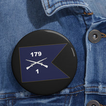 Load image into Gallery viewer, Custom Pin Buttons - 1st Battalion, 179th Infantry Regiment - Guidon X 300
