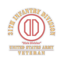 Load image into Gallery viewer, Kiss - Cut Stickers - Army - SSI - 31st Infantry Division - Dixie Division - US Army Veteran X 300