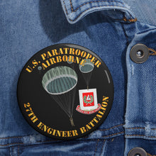 Load image into Gallery viewer, Custom Pin Buttons - United States Paratrooper - 27th Engineer Battalion