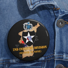 Load image into Gallery viewer, Custom Pin Buttons - Korea Map - 2nd Infantry Div - Second to None - V1