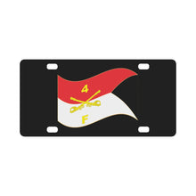 Load image into Gallery viewer, F Troop, 4th Cavalry Regiment - Guidon - Gold - Waving X 300 Classic License Plate