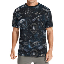 Load image into Gallery viewer, Space Force Orbital Emblem Men's All Over Print Crew Neck T-Shirt