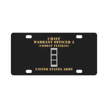 Load image into Gallery viewer, Army - Chief Warrant Officer 3 - CW03 - Combat Veteran - Flat - X 300 Classic License Plate