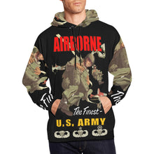 Load image into Gallery viewer, Men's All Over Print Hoodie (USA Size) (Model H13) - Airborne Poster wi Backgrnd w Badges