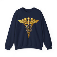 Load image into Gallery viewer, Crewneck Sweatshirt - Army Medical Specialist Corps Branch Insignia - 3D - Enhanced