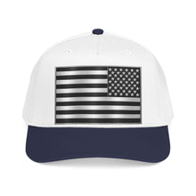 Load image into Gallery viewer, Mid Profile Baseball Cap - Flag - United States - Black and White - 3D - Enhanced