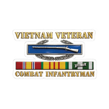 Load image into Gallery viewer, Kiss-Cut Stickers - Army - Vietnam Veteran - Cbt Infantryman w CIB VN SVC - 3D X 300