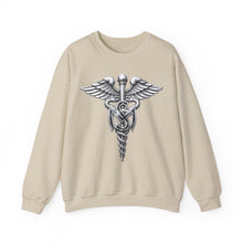 Load image into Gallery viewer, Crewneck Sweatshirt - Army Medical Service Corps (MS) Branch Insignia - 3D - Silver - Enhanced